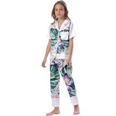 Hawaii T- Shirt Hawaii Flora T- Shirt Kids  Satin Short Sleeve Pajamas Set by EnriqueJohnson