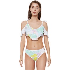 Hawaii T- Shirt Hawaii Flower Of Easter Garden T- Shirt Ruffle Edge Tie Up Bikini Set	