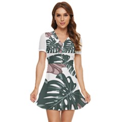 Hawaii T- Shirt Hawaii Flower T- Shirt V-neck High Waist Chiffon Mini Dress by EnriqueJohnson