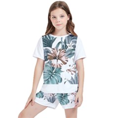 Hawaii T- Shirt Hawaii Hope Flowers Trend T- Shirt Kids  T-shirt And Sports Shorts Set