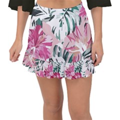 Hawaii T- Shirt Hawaii Ice Flowers Garden T- Shirt Fishtail Mini Chiffon Skirt