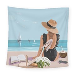 Rest By The Sea Square Tapestry (large) by SychEva