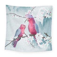 Watercolor Parrot Square Tapestry (large) by SychEva
