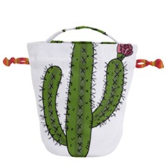 Cactus Desert Plants Rose Drawstring Bucket Bag by uniart180623