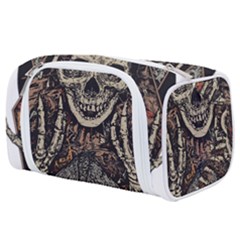 Gray And Multicolored Skeleton Illustration Toiletries Pouch by uniart180623