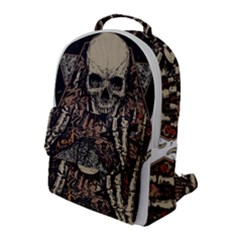 Gray And Multicolored Skeleton Illustration Flap Pocket Backpack (large) by uniart180623