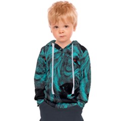 Angry Male Lion Predator Carnivore Kids  Overhead Hoodie by uniart180623