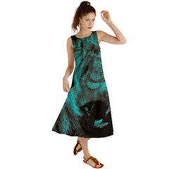 Angry Male Lion Predator Carnivore Summer Maxi Dress by uniart180623