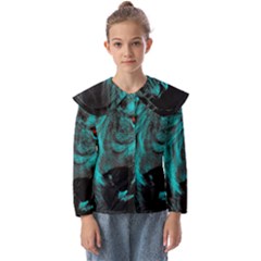 Angry Male Lion Predator Carnivore Kids  Peter Pan Collar Blouse by uniart180623