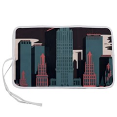 New York City Nyc Skyline Cityscape Pen Storage Case (m) by uniart180623