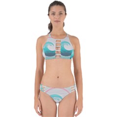 Tidal Wave Ocean Sea Tsunami Wave Minimalist Perfectly Cut Out Bikini Set by uniart180623
