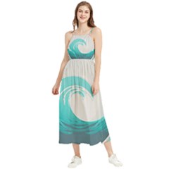 Tidal Wave Ocean Sea Tsunami Wave Minimalist Boho Sleeveless Summer Dress by uniart180623