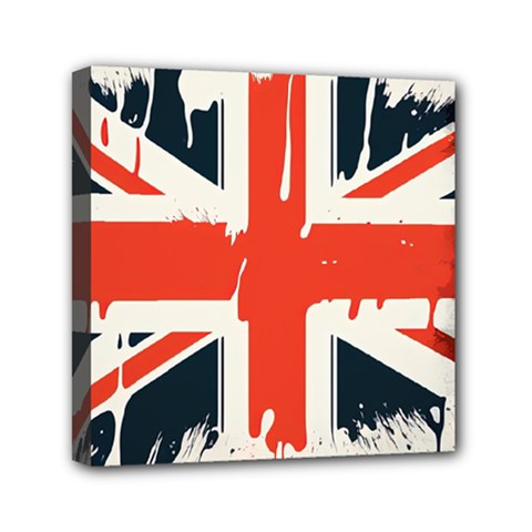 Union Jack England Uk United Kingdom London Mini Canvas 6  X 6  (stretched) by uniart180623