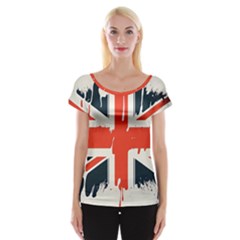 Union Jack England Uk United Kingdom London Cap Sleeve Top by uniart180623