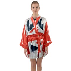 Union Jack England Uk United Kingdom London Long Sleeve Satin Kimono by uniart180623