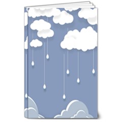 Clouds Rain Paper Raindrops Weather Sky Raining 8  X 10  Softcover Notebook by uniart180623