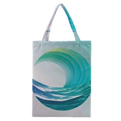 Tsunami Tidal Wave Wave Minimalist Ocean Sea Classic Tote Bag by uniart180623