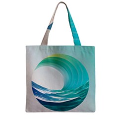 Tsunami Tidal Wave Wave Minimalist Ocean Sea Zipper Grocery Tote Bag by uniart180623