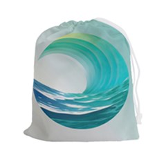 Tsunami Tidal Wave Wave Minimalist Ocean Sea Drawstring Pouch (2xl) by uniart180623