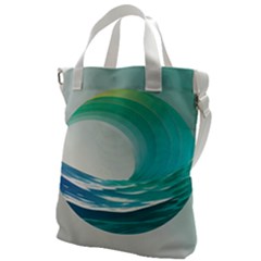 Tsunami Tidal Wave Wave Minimalist Ocean Sea Canvas Messenger Bag by uniart180623