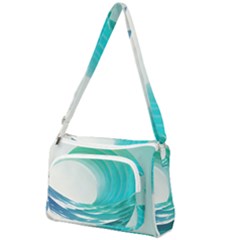 Tsunami Tidal Wave Wave Minimalist Ocean Sea Front Pocket Crossbody Bag by uniart180623