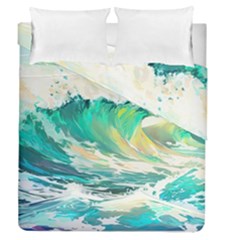 Waves Ocean Sea Tsunami Nautical Painting Duvet Cover Double Side (queen Size) by uniart180623