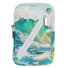 Waves Ocean Sea Tsunami Nautical Painting Belt Pouch Bag (small) by uniart180623