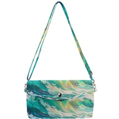 Waves Ocean Sea Tsunami Nautical Painting Removable Strap Clutch Bag by uniart180623