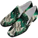 Christmas Wreath Winter Mountains Snow Stars Moon Women Slip On Heel Loafers View2