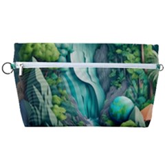 Waterfall Jungle Nature Paper Craft Trees Tropical Handbag Organizer by uniart180623