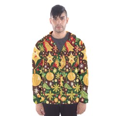 Christmas Pattern Men s Hooded Windbreaker by Valentinaart