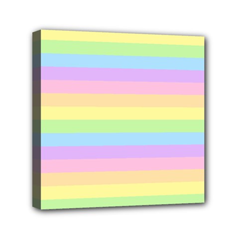 Cute Pastel Rainbow Stripes Mini Canvas 6  X 6  (stretched) by Ket1n9