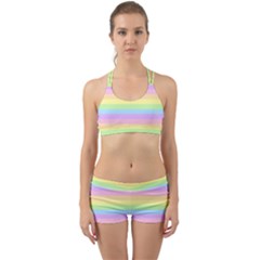 Cute Pastel Rainbow Stripes Back Web Gym Set by Ket1n9