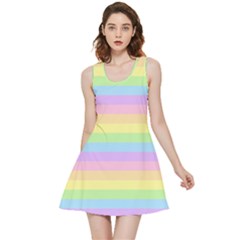 Cute Pastel Rainbow Stripes Inside Out Reversible Sleeveless Dress