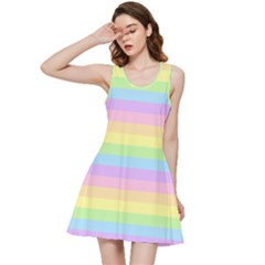 Cute Pastel Rainbow Stripes Inside Out Racerback Dress