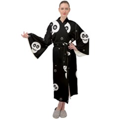 Skull Pattern Maxi Velvet Kimono by Ket1n9