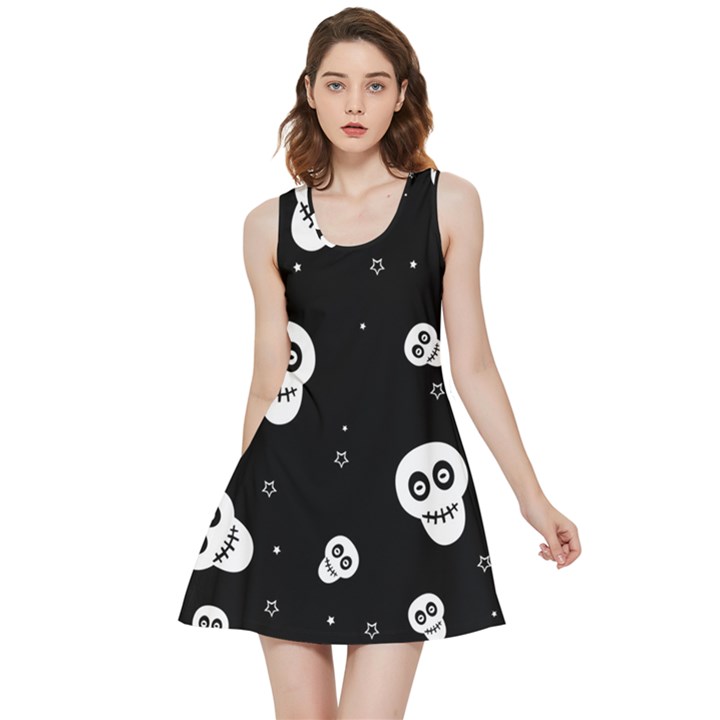 Skull Pattern Inside Out Reversible Sleeveless Dress