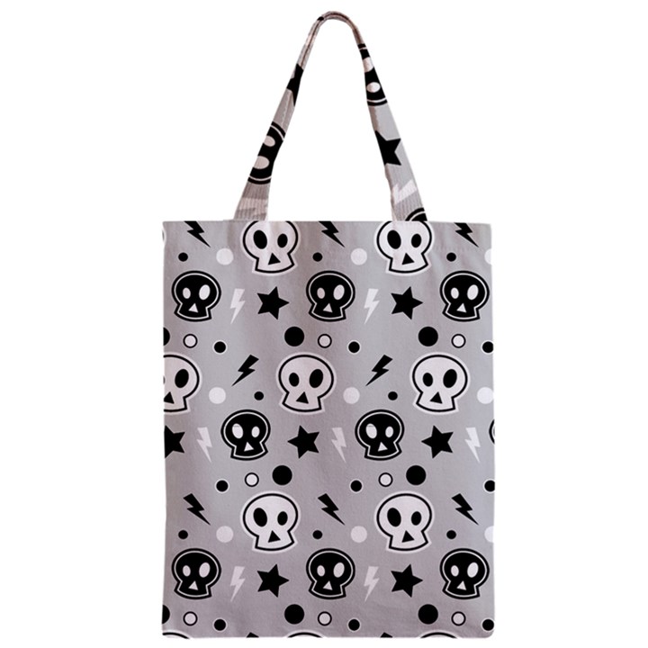 Skull-pattern- Zipper Classic Tote Bag