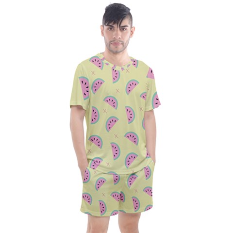 Watermelon Wallpapers  Creative Illustration And Patterns Men s Mesh T-shirt And Shorts Set by Ket1n9