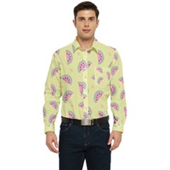 Watermelon Wallpapers  Creative Illustration And Patterns Men s Long Sleeve Pocket Shirt 