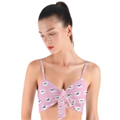 Girly Girlie Punk Skull Woven Tie Front Bralet by Ket1n9