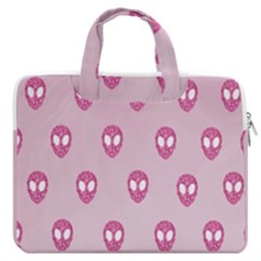 Alien Pattern Pink Macbook Pro 16  Double Pocket Laptop Bag  by Ket1n9