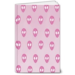 Alien Pattern Pink 8  X 10  Softcover Notebook