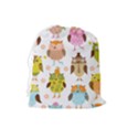 Cute Owls Pattern Drawstring Pouch (Large) View2