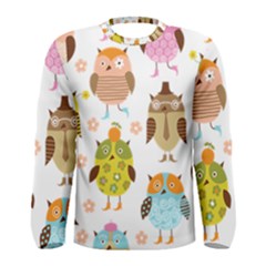 Cute Owls Pattern Men s Long Sleeve T-Shirt