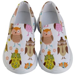 Cute Owls Pattern Kids Lightweight Slip Ons