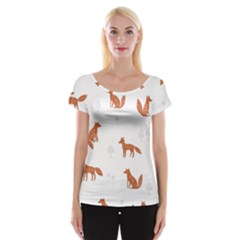 Fox Animal Wild Pattern Cap Sleeve Top by Ket1n9