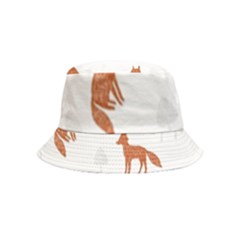 Fox Animal Wild Pattern Inside Out Bucket Hat (kids) by Ket1n9