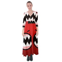 Funny Angry Button Up Maxi Dress by Ket1n9