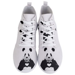 Panda Love Heart Men s Lightweight High Top Sneakers